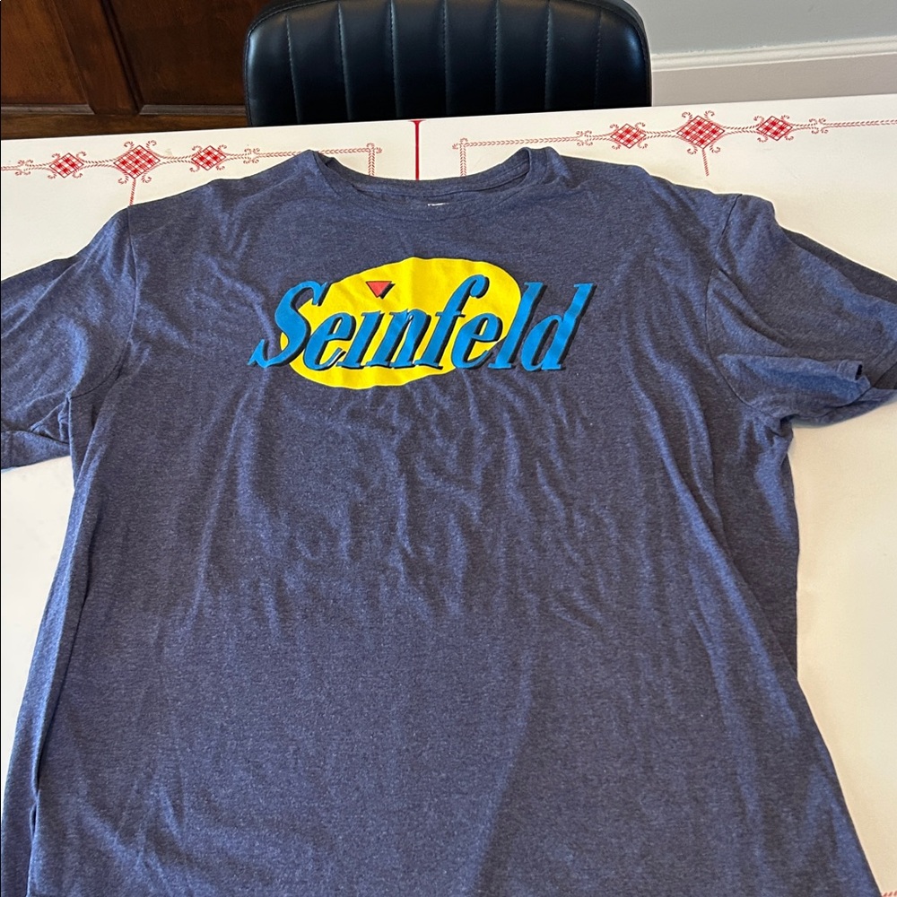 Ripple Junction Seinfeld Logo Tee - Blue and Yellow